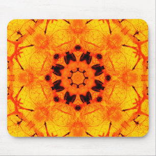 Golden Amber Mandala Art Mouse Mat