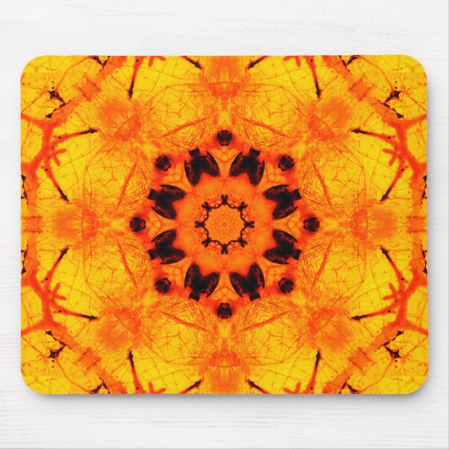Golden Amber Mandala Art Mouse Mat (Front)