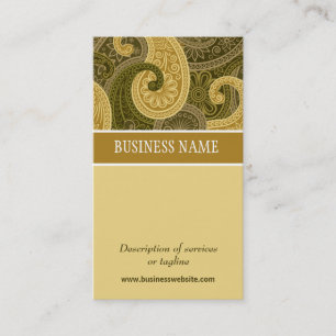 Golden Amber Paisley Trimming Business Card