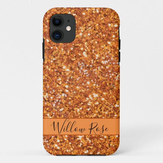 Golden amber sparkling glitter  Case-Mate iPhone case (Back)