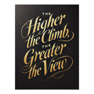 Golden Ambition - Motivational Calligraphy Art Poster