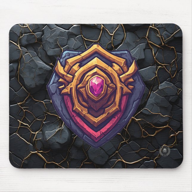 Golden Amethyst Emblem Mouse Mat (Front)