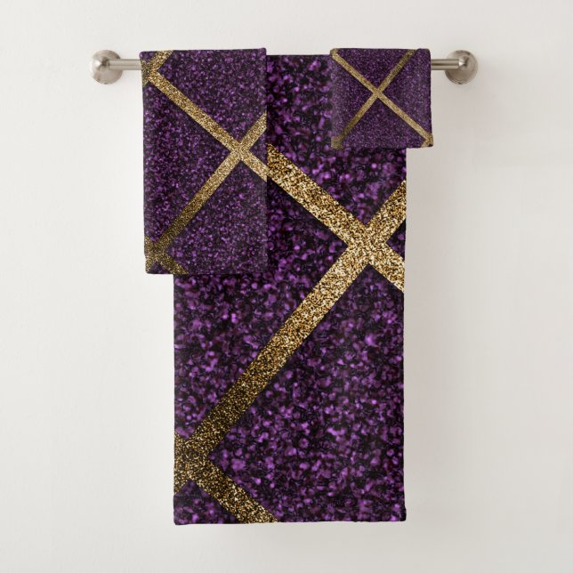 GOLDEN AMETHYST GEMSTONES BATH TOWEL SET (Insitu)