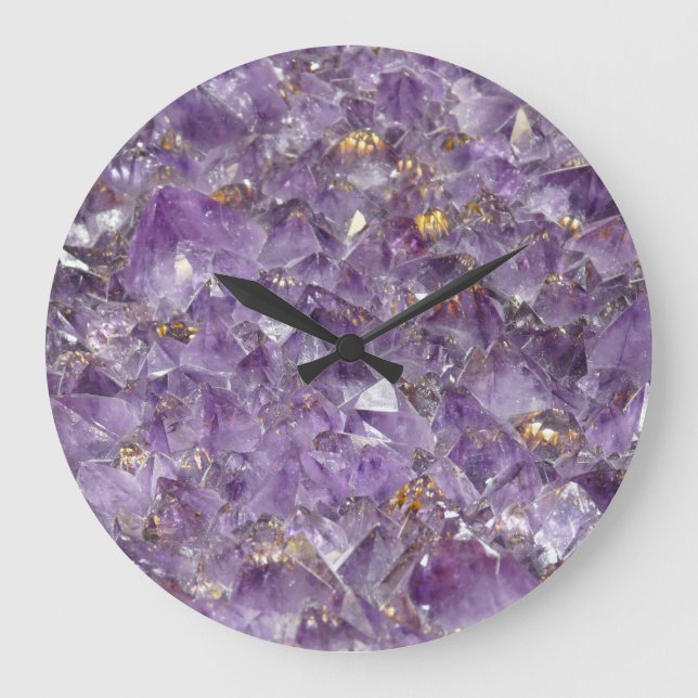 Golden Amethyst Shimmer Large Clock (Front)