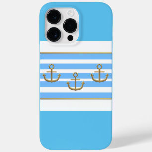 golden anchor blue white background Case-Mate iPhone 14 pro max case