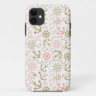 Golden Anchor Pattern iPhone 11 Case