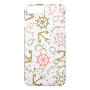 Golden Anchor Pattern iPhone 8 Plus/7 Plus Case