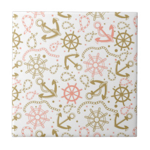 Golden Anchor Pattern Tile