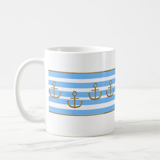 Golden Anchor, symbols of the love . Coffee Mug (Left)