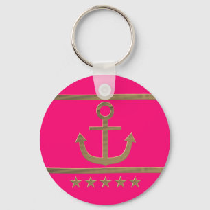 Golden Anchor, symbols of the love . Key Ring