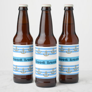 Golden Anchor, symbols of the love .Personalise... Beer Bottle Label