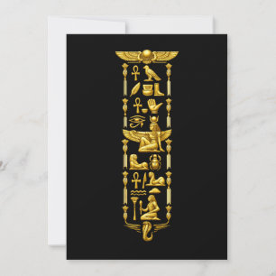 Golden Ancient Egyptian Symbols – Luxurious Hierog Invitation