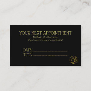 Golden and Black Beauty Salon Appointment Card