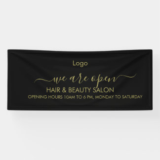 Golden and Black Beauty Salon Banner