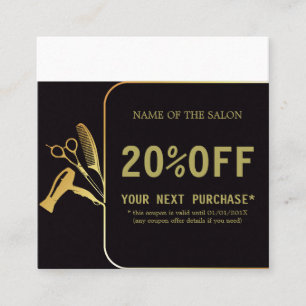 Golden and Black Beauty Salon Discount Card