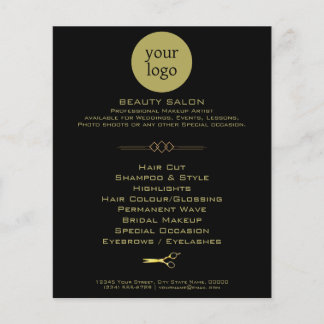 Golden and Black Beauty Salon Flyer
