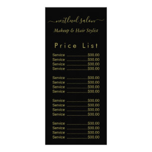 Golden and Black Beauty Salon Rack Card