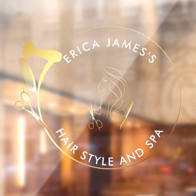 Golden and Black Beauty Salon Window Cling (Sheet 2)