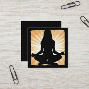Golden and Black Mediation Yoga Business Cards