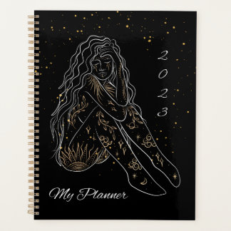 Golden and Black Mystic Woman Planner