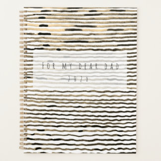 golden and black watercolour lines  planner