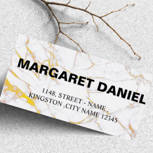 Golden and Black White Marble Address