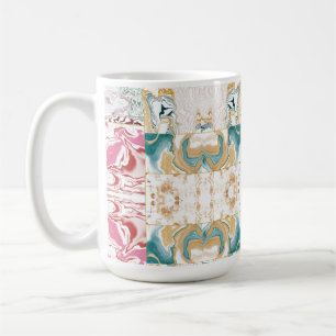 Golden and blue marble pattern coffee mug