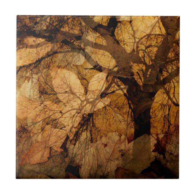 Golden and Brown Leaves | Merritt Island, FL Tile (Front)