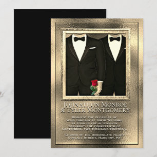 Golden and Gay Wedding Invitation