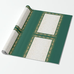 Golden and green Matte Wrapping Paper