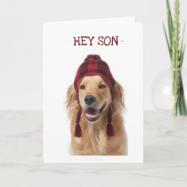 "GOLDEN AND I WISH YOU A HAPPY BIRTHDAY" SON CARD (Front)