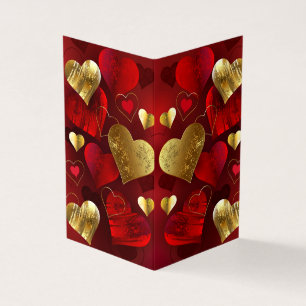 Golden and red valentines