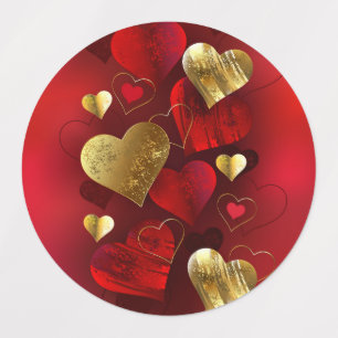 Golden and red valentines