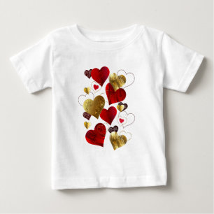 Golden and red valentines baby T-Shirt