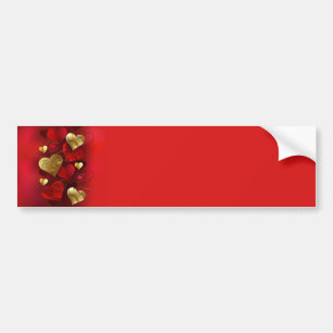 Golden and red valentines bumper sticker