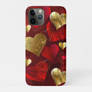 Golden and red valentines iPhone 11 pro case
