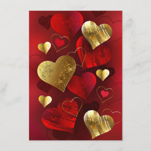 Golden and red valentines enclosure card