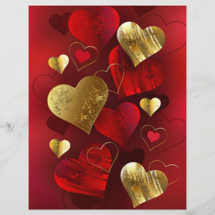 Golden and red valentines flyer