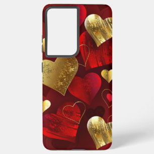 Golden and red valentines samsung galaxy case