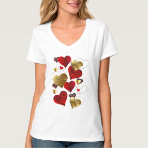 Golden and red valentines T-Shirt