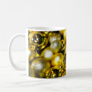 Golden and Yellow Christmas Ball Cluster Coffee Mug
