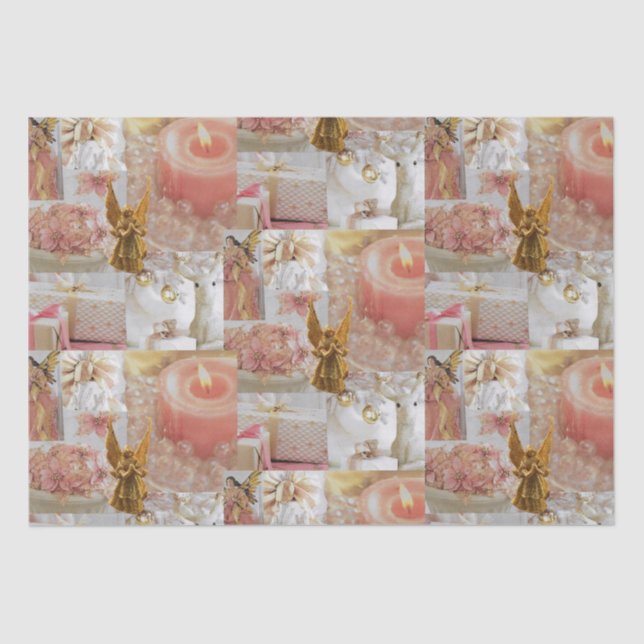 Golden Angel and Decorations Tissue Paper (Front)