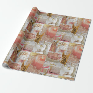 Golden Angel and Decorations Wrapping Paper