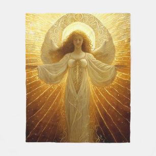Golden Angel Awakening of Knowledge  Fleece Blanket