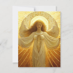 Golden Angel Awakening of Knowledge  Postcard