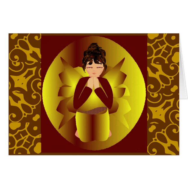 Golden Angel Blank Card (Front Horizontal)