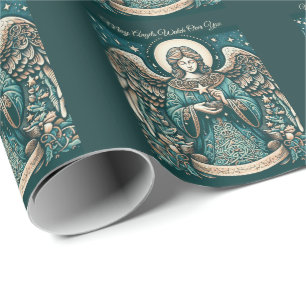 Golden Angel of Peace Wrapping Paper