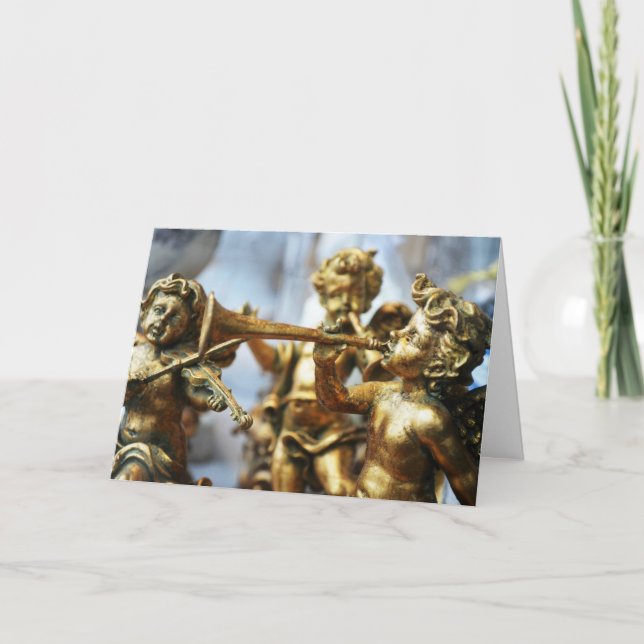 Golden Angel Ornaments Card (Front)
