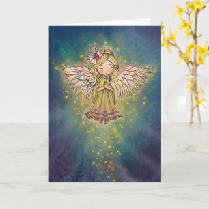 Golden Angel Sweet Christmas Card