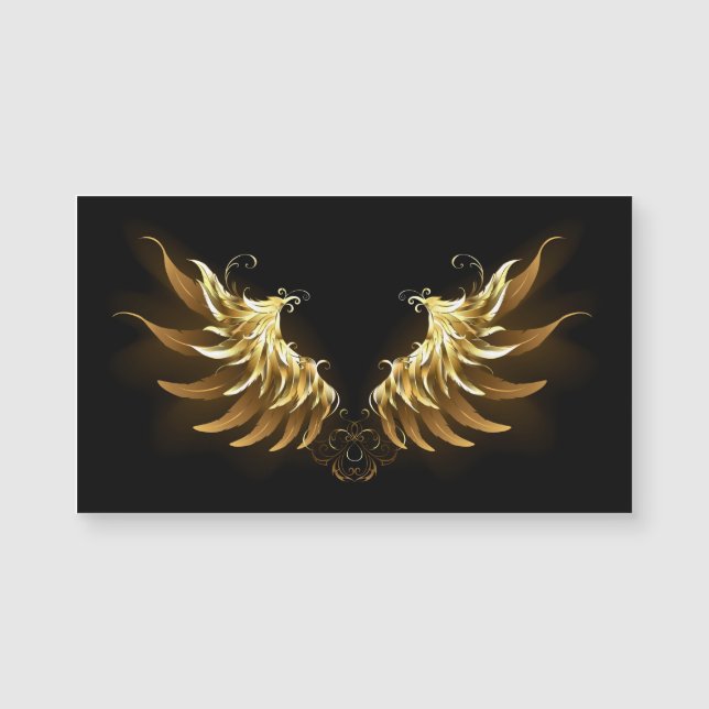 Golden Angel Wings on Black background (Front)